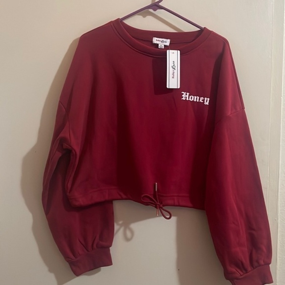 Brand new sweatshirt with tags color red wine